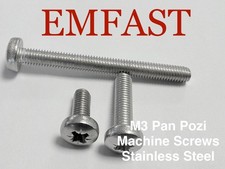 Metric 3mm Pan Pozi Machine Screws Stainless Steel Dome Head Bolts m3 Screw
