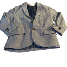 H M blue tweed single breast boys suit blazer SIZE 5