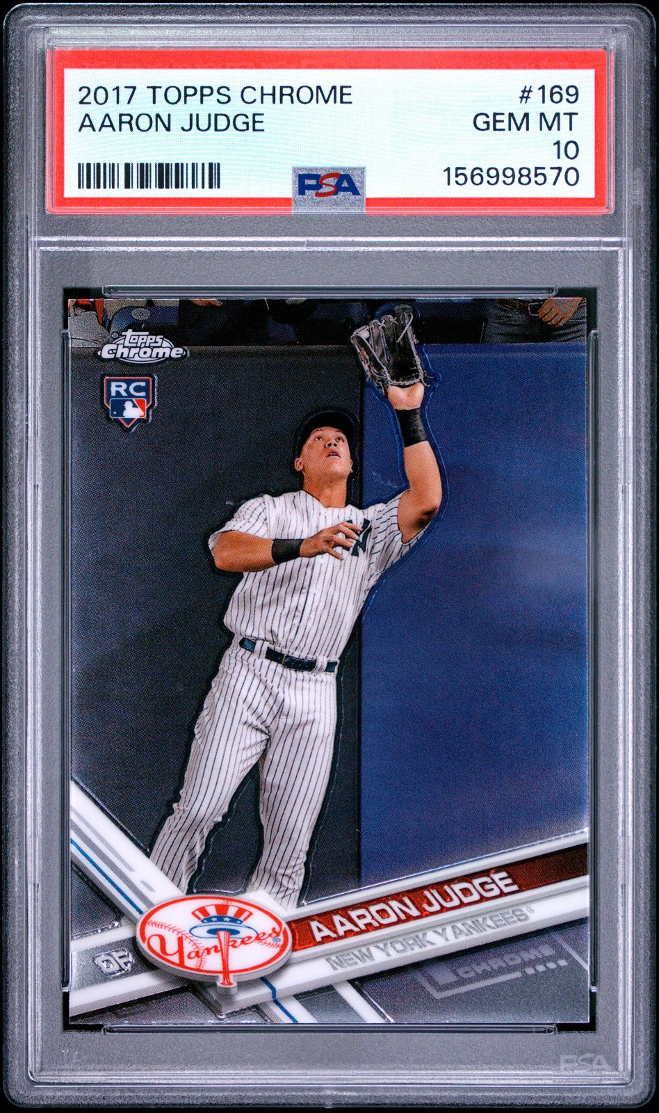 2017 TOPPS CHROME #169 AARON JUDGE ROOKIE RC PSA 10 GEM