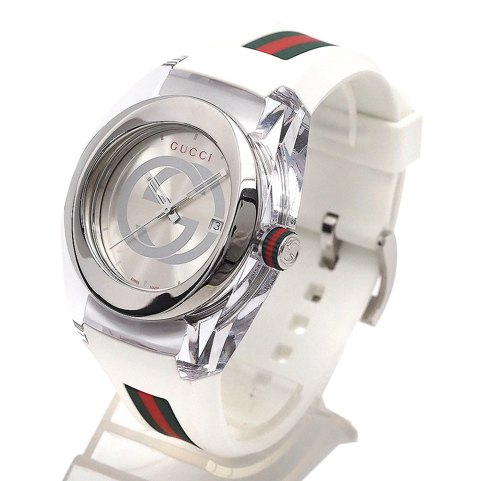GUCCI Sink YA137102A Unisex Quartz SS Rubber Gray Used Men s Wat