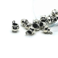 Silver Witch Cauldron 3D Halloween Charms, 9x12mm - US Seller