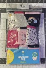 Lightning Bug Girls 9 Pack Hipsters Underwear Size 8 New In Package