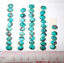 Turquoise Stone Oval 8x6 mm Flat Cabochon 57.5 Carat 44 pieces 11.5 gram