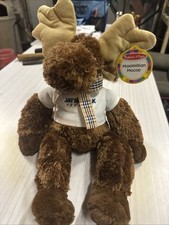 Melissa and Doug 7641 Maximilian Moose Plaid Bow Plush Stuffed Animal 16"