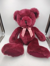 Russ Plush Maroon Teddy Bear Rhapsody 14  Beanbag Stuffed Animal Toy