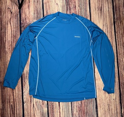 SIMMS SolarFlex Men s Fishing Shirt XXL LS Crewneck UPF 50 Teal - Minor Defect