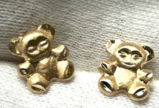14k Yellow Gold Small Bear Stud Earrings 0.4 grams