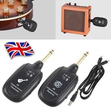 UHF Wireless Guitar System Transmitter & Receiver Rechargeable Battery 50M Range