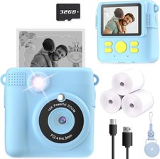 Kids Camera Instant Print, Christmas Birthday Gifts for Kids Age 3-12, Selfie Di