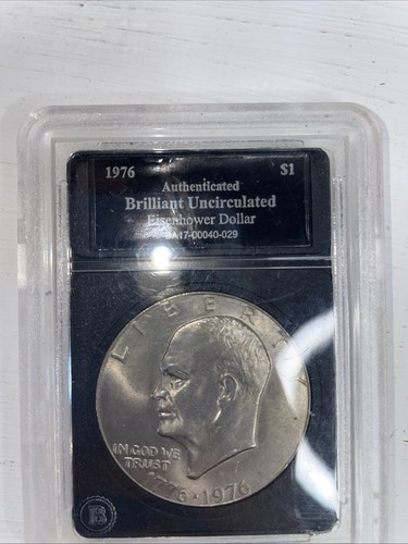 1976 authentifizierte Stempelglanz Eisenhower Dollar Münze - Bild 3 von 12