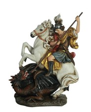 Statue Von Sankt Georg Und Dem Drachen 20 Cm Aus Holzmasse Aus Val Gardena