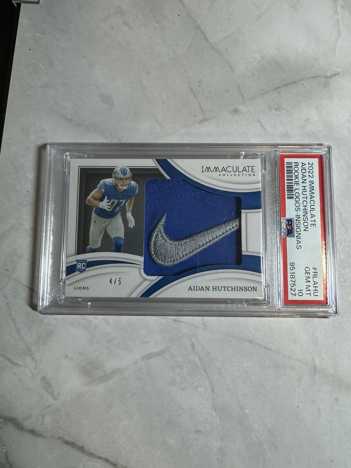 Aidan Hutchinson Panini Immaculate Collection Rookie Logos #RLAHU Insignias