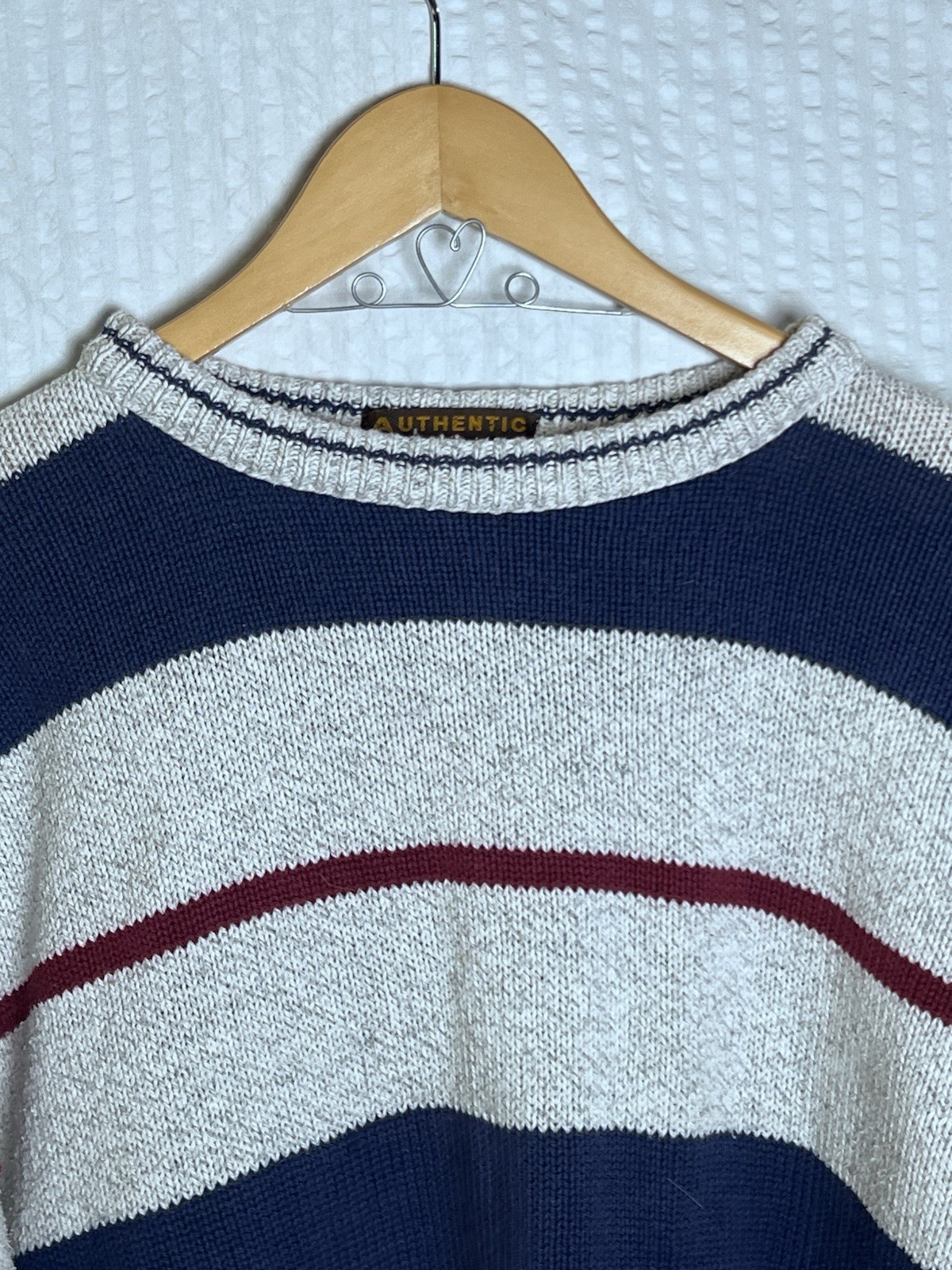 AUTHENTIC ISSUE VTG US STRIPED PULLOVER MEN'S COT… - image 4