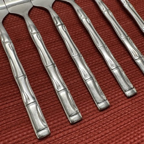 Set/6 Reed & Barton Rebacraft REGAL BAMBOO Stainless SALAD FORKS +1 Serving Fork - Picture 8 of 10