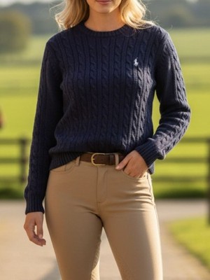 Ralph Lauren Sport Vintage Blue Cable Knit Sweater