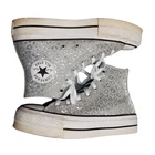 Converse Chuck Taylor All Star Sneakers Womens US 8 Silver White Glitter 572043C