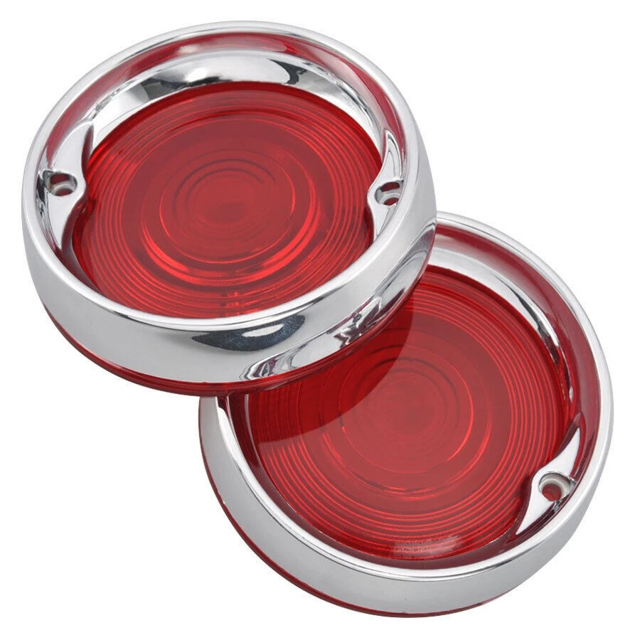 Cubierta de lente roja con luz de señal de giro adecuada para biseles cromados Touring Road King Glide Foto 2 de 4