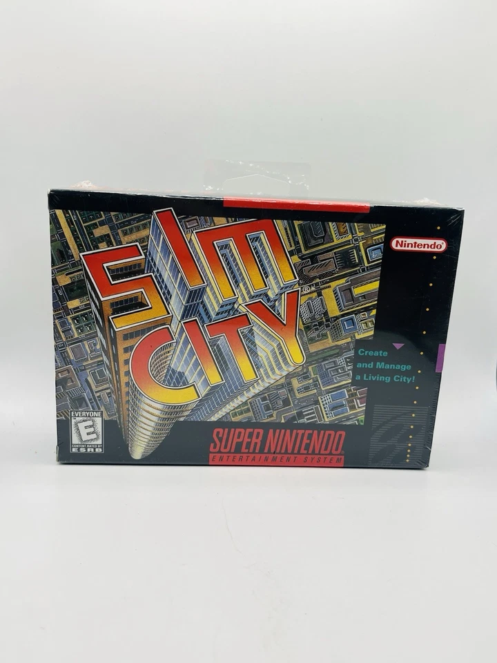Sim City SNES Game Super Nintendo New Sealed W/ Hang Tag VTG Authentic HTF Retro - Image 4 of 4