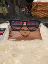 Ray Ban Erika Classic Women Sunglasses - Black Matt Frame Purple Lens New RB4171