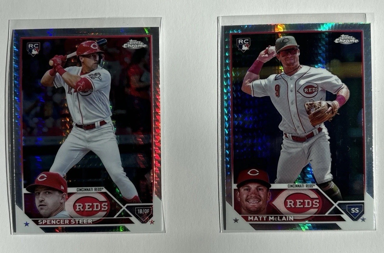 2023 Topps Chrome Rookie Pulsar! Spencer Steer #146 / Matt McLain #USC200