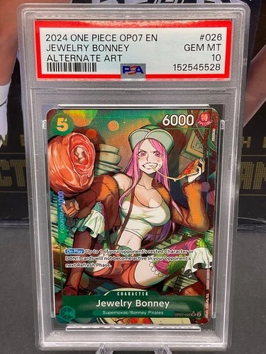 2024 One Piece EN OP07-026 Jewelry Bonney Alternate Art PSA 10 GEM MINT