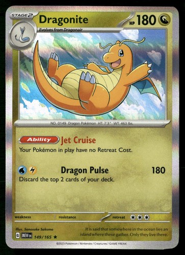 Dragonite 149/165 Rare 151 Pokemon Holo NM/M