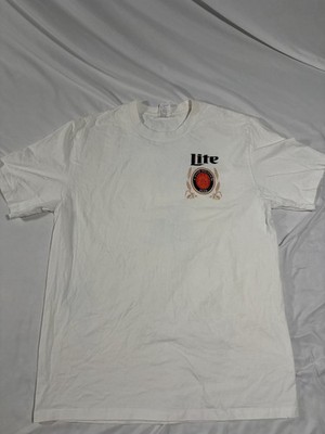 Miller Lite Big Dog T Shirt Mens Size XL White Short Sleeve Beer Graphic