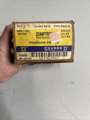 Square D Pumptrol 9013 FSG-2 B Water Pump Pressure Switch 55924 20-40 PSI NOS