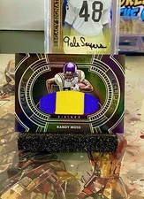 2020 Panini Obsidian Randy Moss #36 Electric Etch Gold /25 Dual Color - Worn Mem