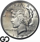 1934-S Peace Dollar *Key Date* Choice AU++/Unc, RARE This Nice!