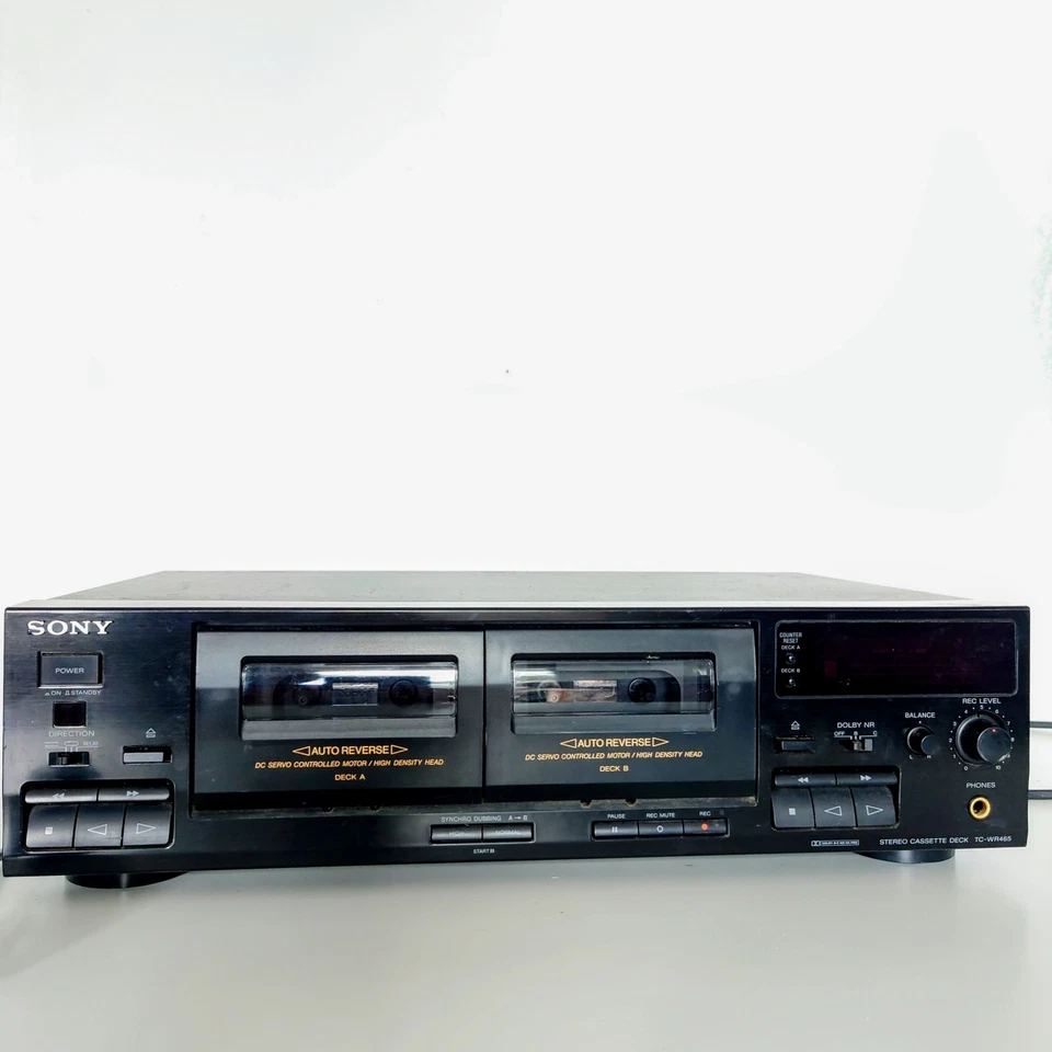 Sony Dual Stereo Cassette Deck Recorder Dolby HX Pro TC-WR465 Tested - image 2 of 4