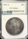 1921-D Morgan Silver Dollar PCI Graded MS+ with Great Obverse Toning