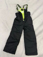 Swiss Tech Youth Winter Outwear Insulated Overall Black-Green Snow Pants S, 6-7