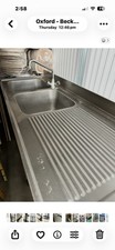 Commercial Kitchen Double Bowl/ Catering Sink With RH Drain 1800x700mm H: 900mm