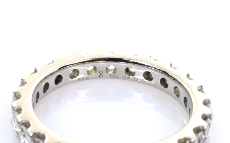 Diamond Infinity Band Ring in Platinum 1.00 Carats Size 5 - Image 4 of 4