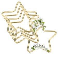 5 Pcs Dream Catcher Rings, 2 Inch Star Wreath Macrame Hoop Catcher Ring, Gold