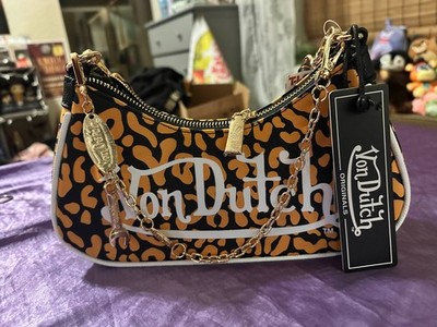 Von Dutch Y2K Orange Cheetah Print Shoulder Bag Rare NEW | eBay