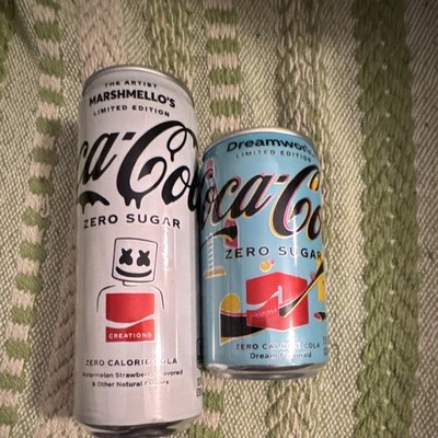 Coca-Cola Coke Zero Sugar Limited Edition Cans Lot of 2 Marshmello + Dreamworld