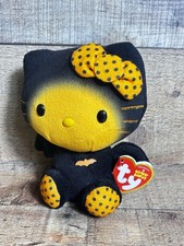 TY Hello Kitty Plush Beanie Baby Halloween Orange Cat Bat Black Stuffed Animal