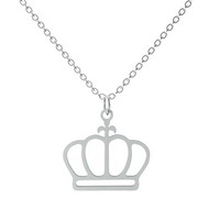 Damen Halskette Mit AnhäNger Krone Queen Royal Edelstahl Kette Modekette Silber