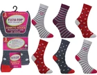 3 Pairs Hearts Stripes Dots Diabetic Socks Loose Top 4-7 Gentle Soft Grip