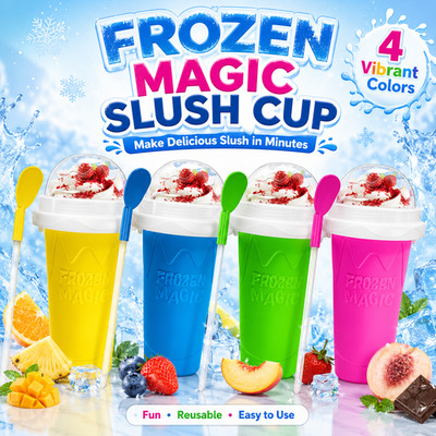 Frozen Magic Slushy Maker Cup Silicone Smoothie Squeeze 450g Mixed Colors Cups