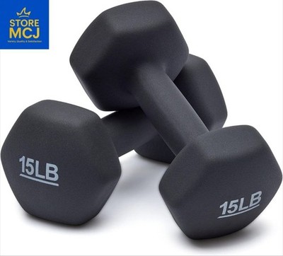 Amazon Basics 15lb Neoprene Dumbbell   Easy Grip Strength Power