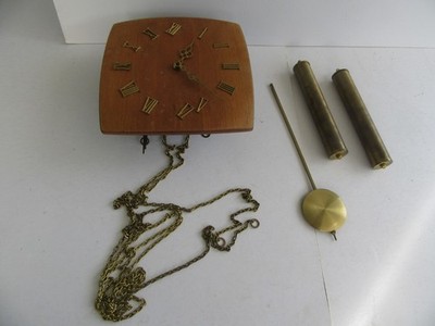 50/60er Jahre Wanduhr Gewichtuhr Pendeluhr FHS-Werk mid centuries sweet fifties