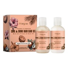 Coconut Oil Shampoo and Conditioner Set for Curly Hair Volumizing Moisturizing