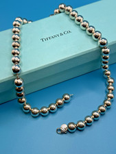 Tiffany  Co Sterling Silver Hardware Ball Bead Necklace 18".