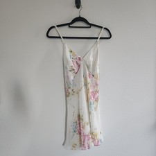 Vintage Gold Label Victoria's Secret Sz M Satin Lace Floral Slip Dress Lingerie