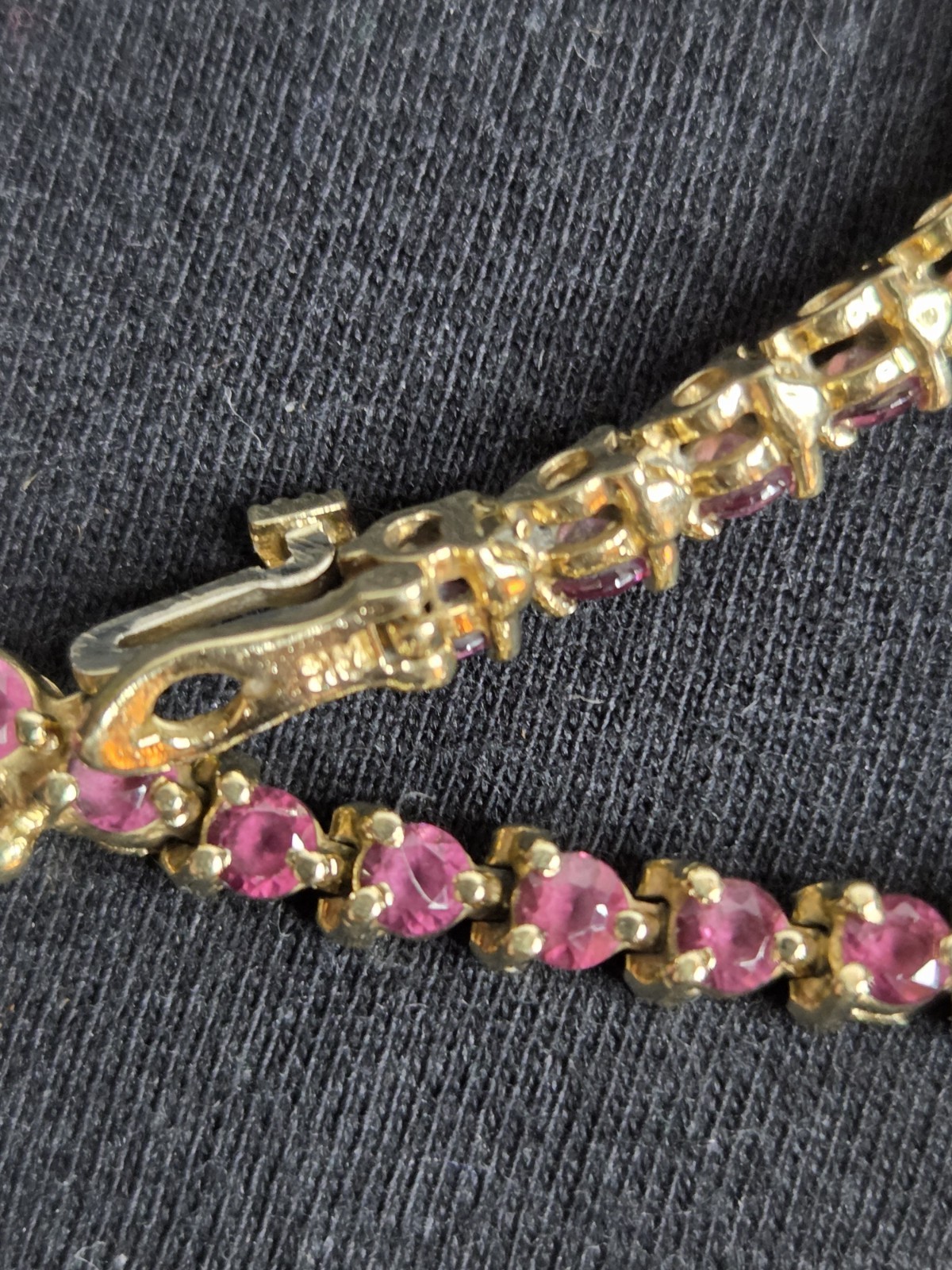 Solid 14k Yellow Gold Stunning Ruby Bracelet - image 21