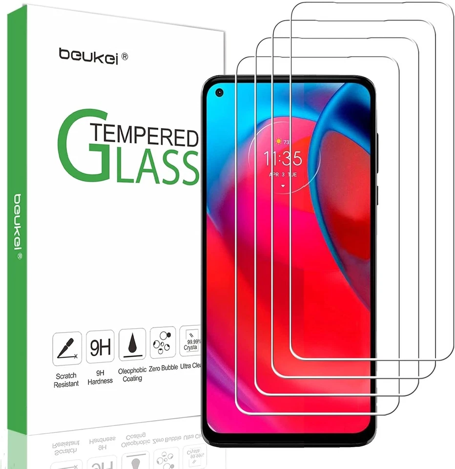 Case Friendly Tempered Glass Protector 4 Pack for Moto G Stylus Display - Image 3 of 4