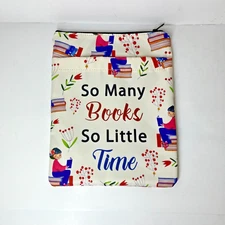 Book Sleeve Zipper Travel Book Tablet E-Reader Kindle Protector Cover 11.5" x 9"